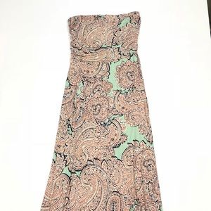 The Limited Turquoise Orange Paisley Maxi Dress